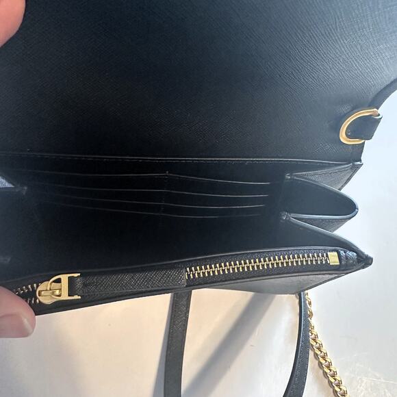 Tory Burch NEW Emerson Chain Wallet Womens Black Saffiano Leather Crossbody Bag - Picture 6 of 11